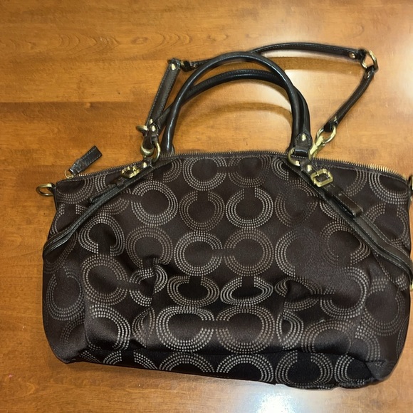 Coach Madison dotted brown satchel - Picture 7 of 15